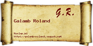 Galamb Roland névjegykártya